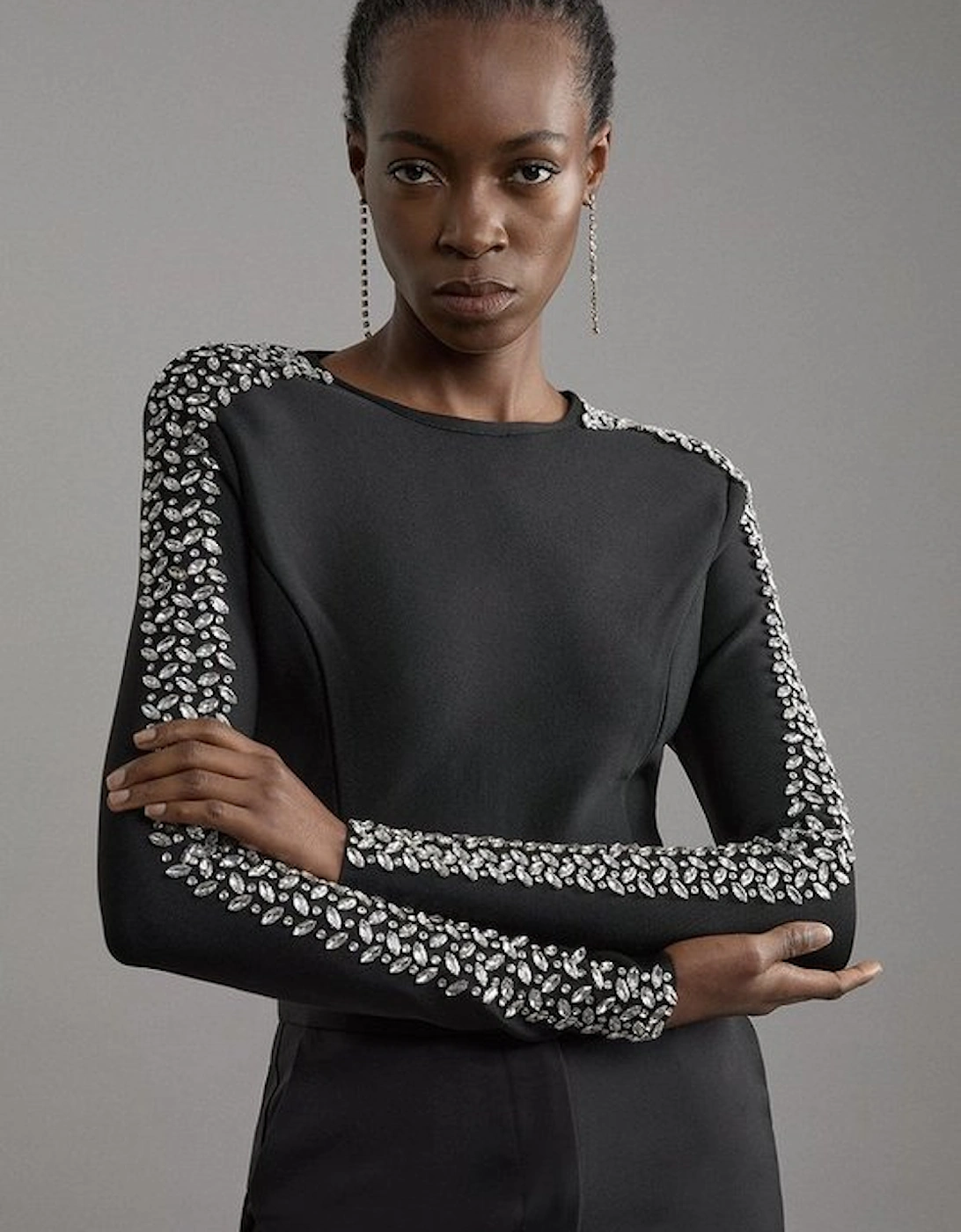 Figure Form Bandage Knit Embellished Top, 5 of 4