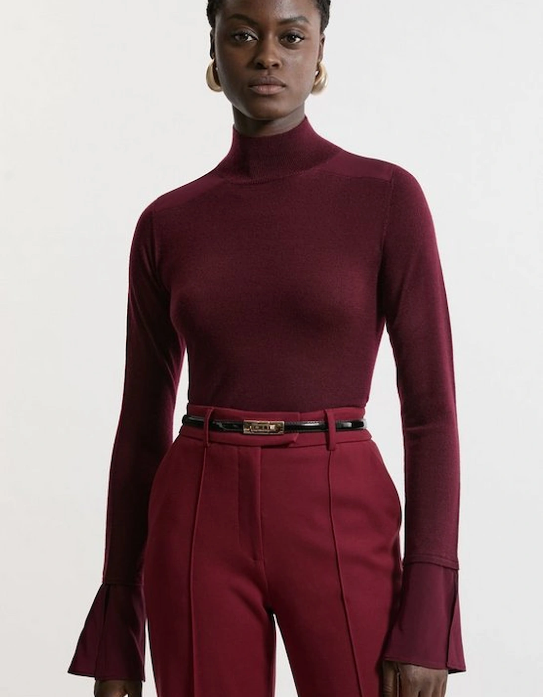 Merino Wool Blend Knit Jumper With Silk Cuffs, 5 of 4