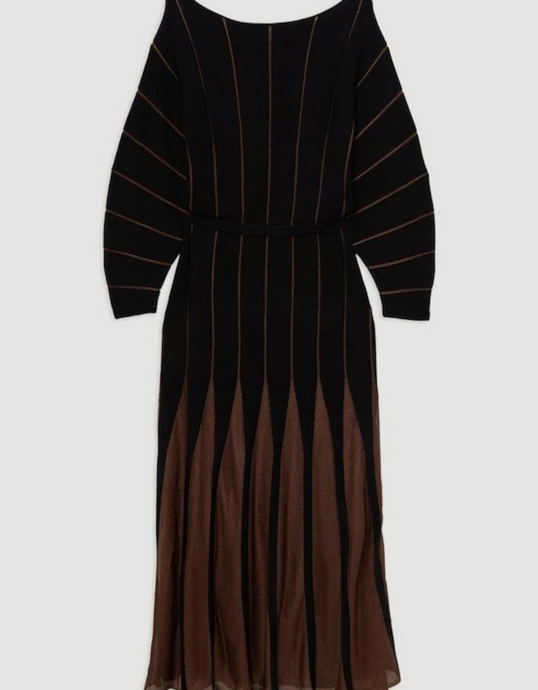 Tall Slinky Viscose Sheer Tie Detail Knit Dress