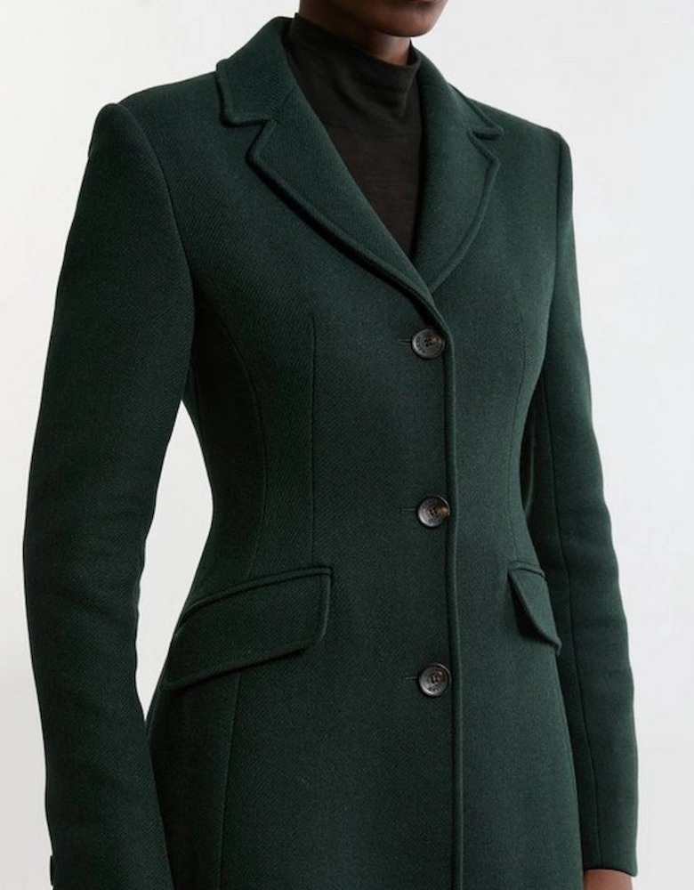 Premium Italian Manteco Wool Full Skirted Tailored Midaxi Coat