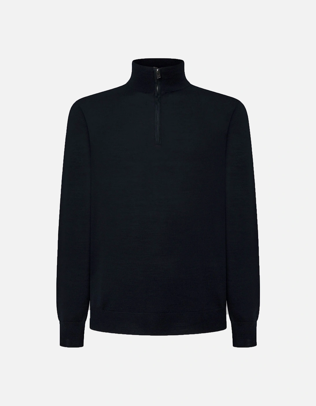 Merino Silk Half Zip Midnight Blue, 5 of 4