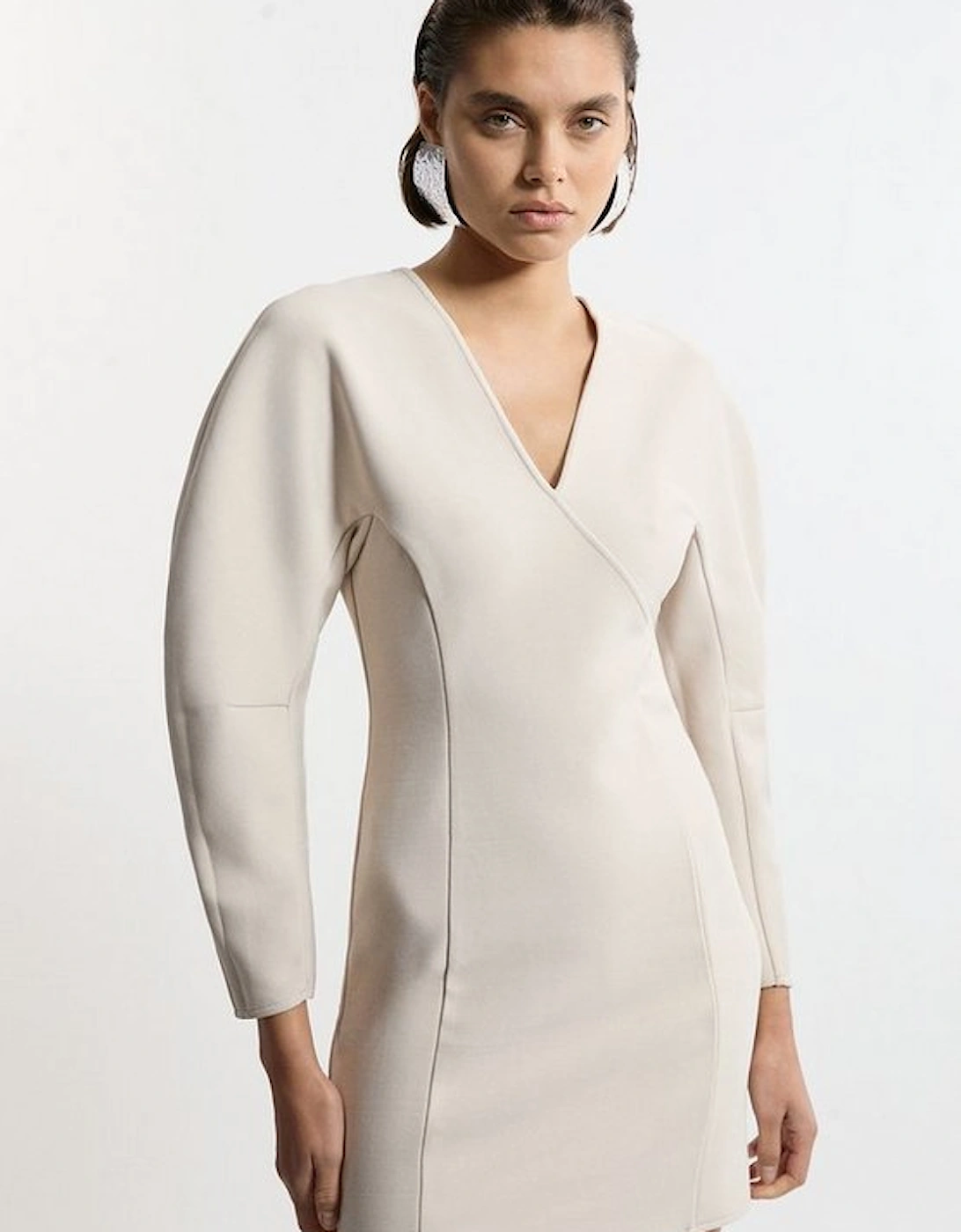 Figure Form Bandage Knit Round Sleeve Mini Dress, 5 of 4