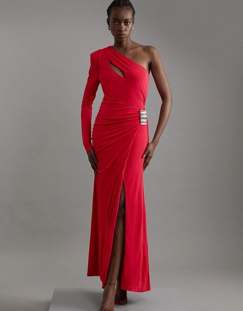 Premium Viscose Jersey Hardware Maxi Dress