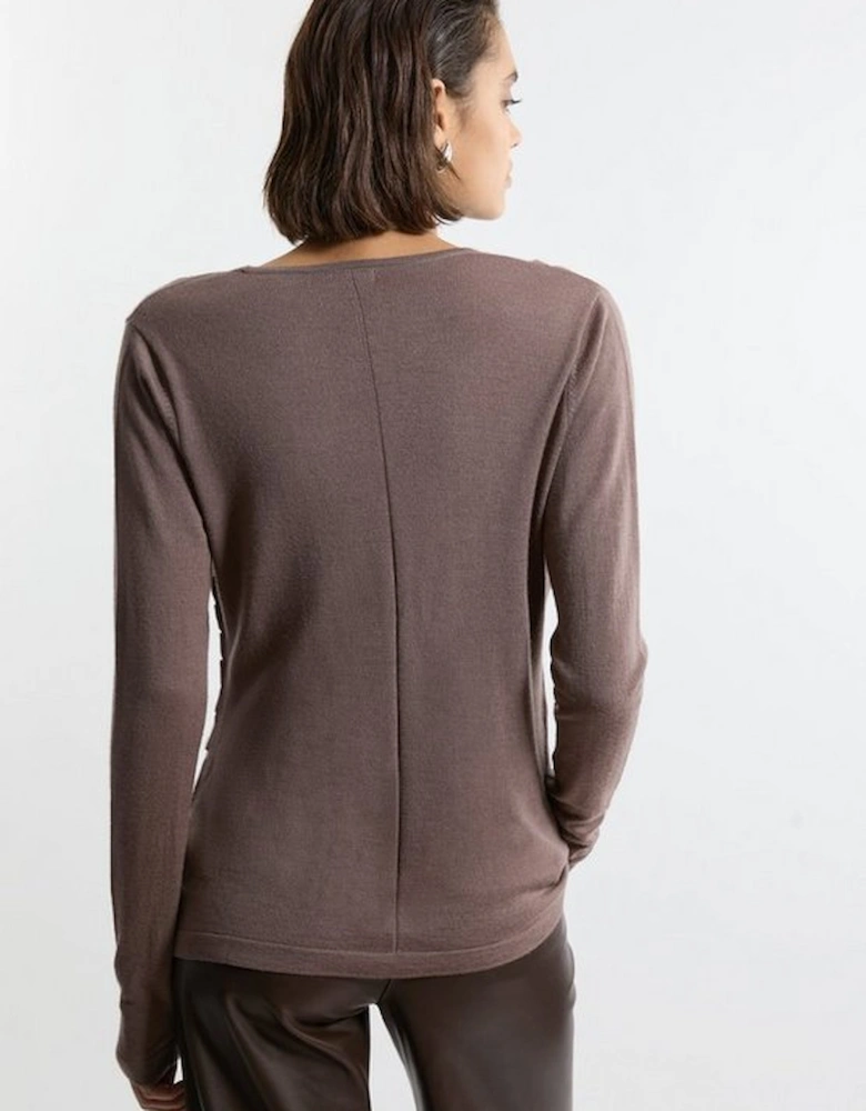 Premium Yarn Collection Extra Fine Merino Wool Draped Sweater