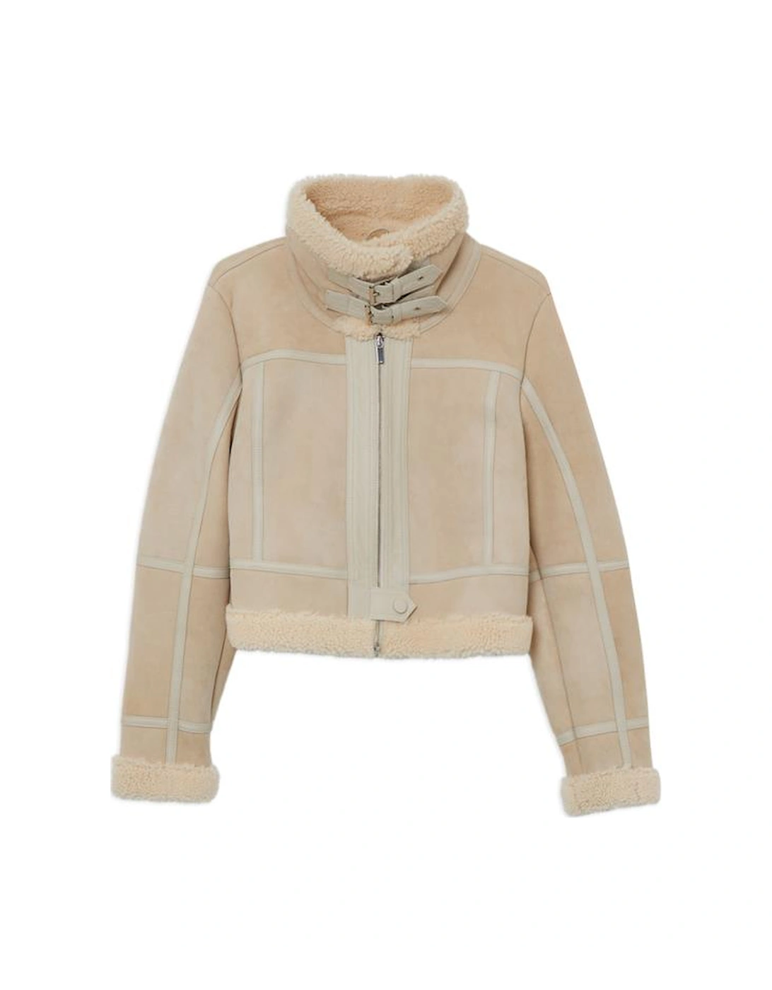 Shearling Crop Aviator Jacket