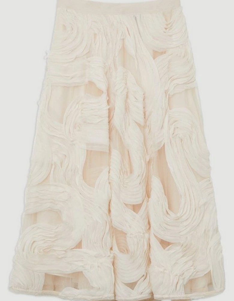 Lydia Millen Tall Textured Ruffle Midaxi Woven Prom Skirt