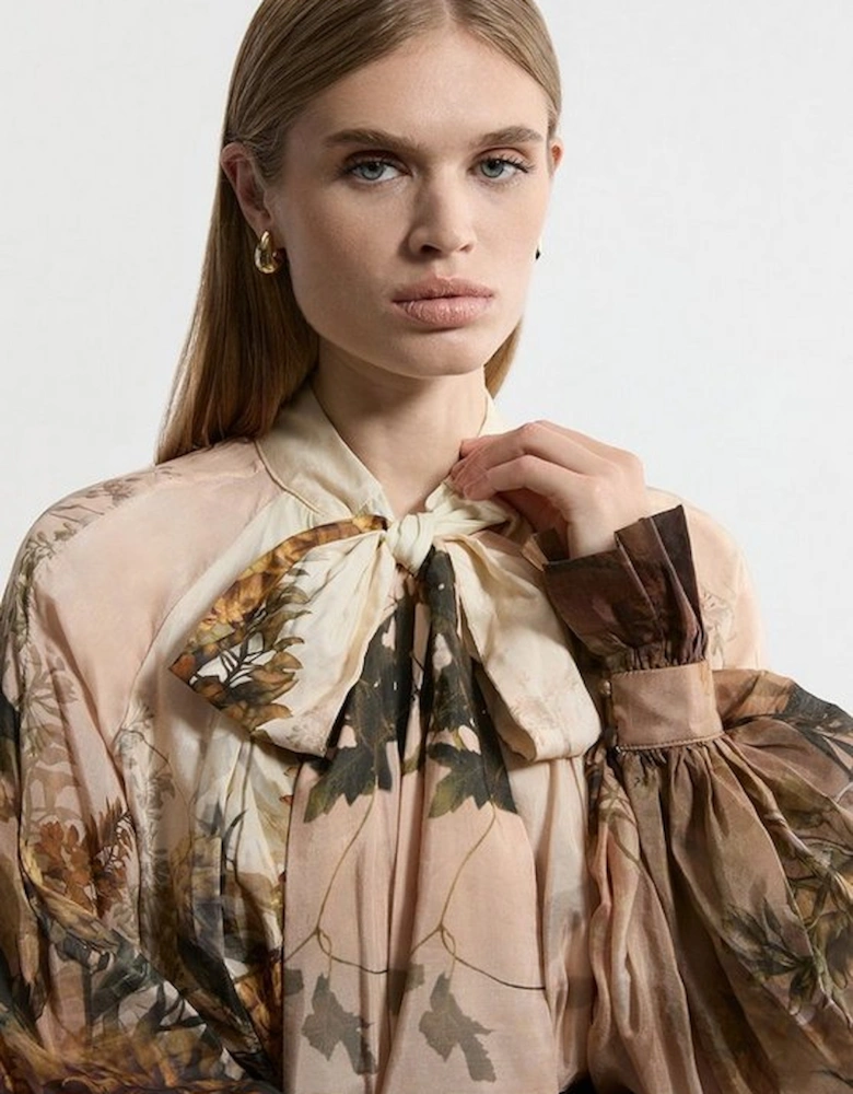 Lydia Millen Silk Cotton Border Print Blouse