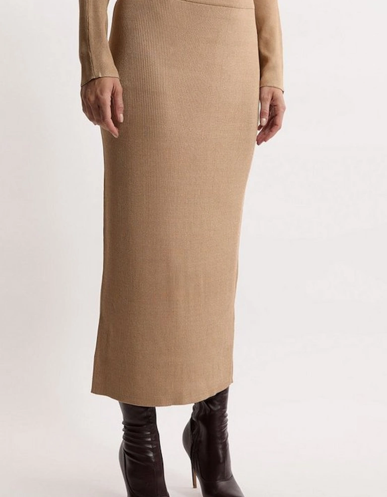 Slinky Drape Knit Column Skirt