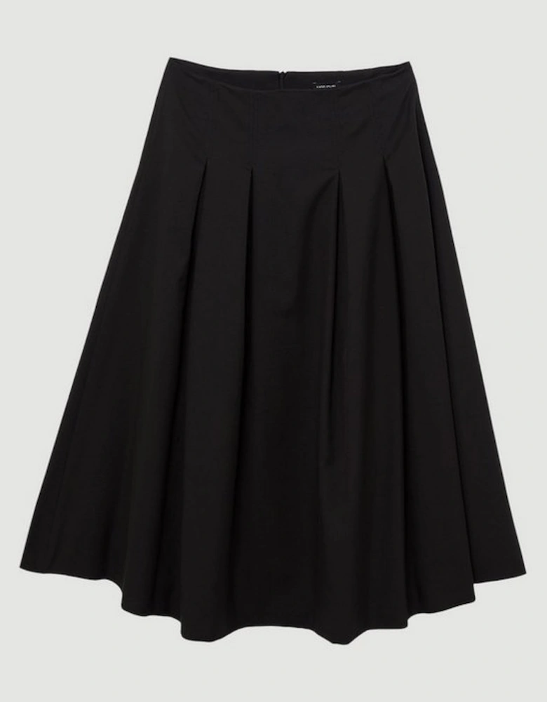 Tailored Twill Full Midi Skirt