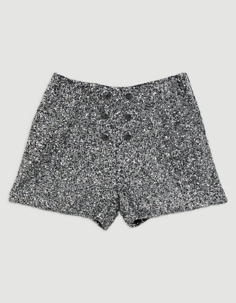 Sequin Tailored Mini Shorts