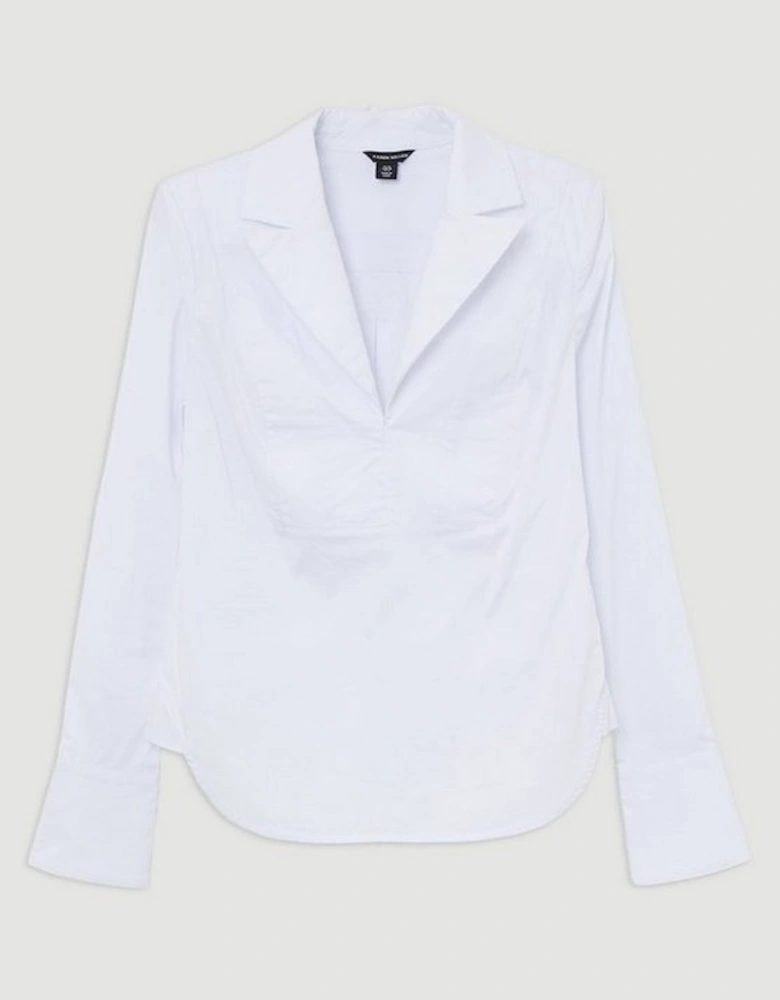 Tailored Cotton Bib Panel Detail Shirt