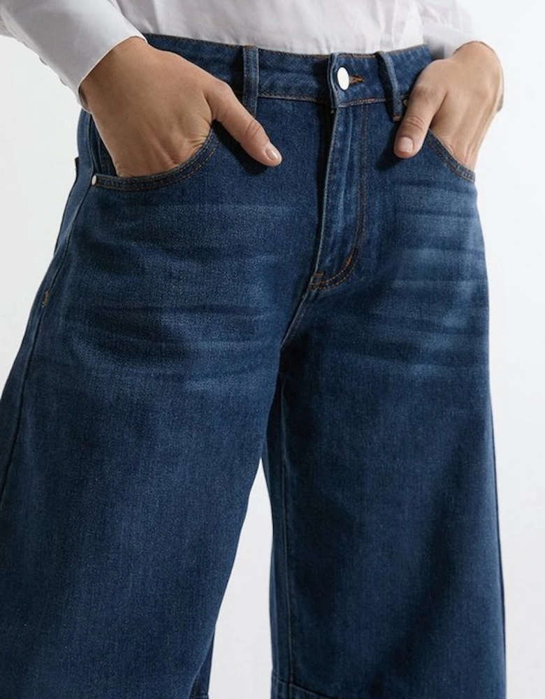 Indigo Barrel Leg Jean