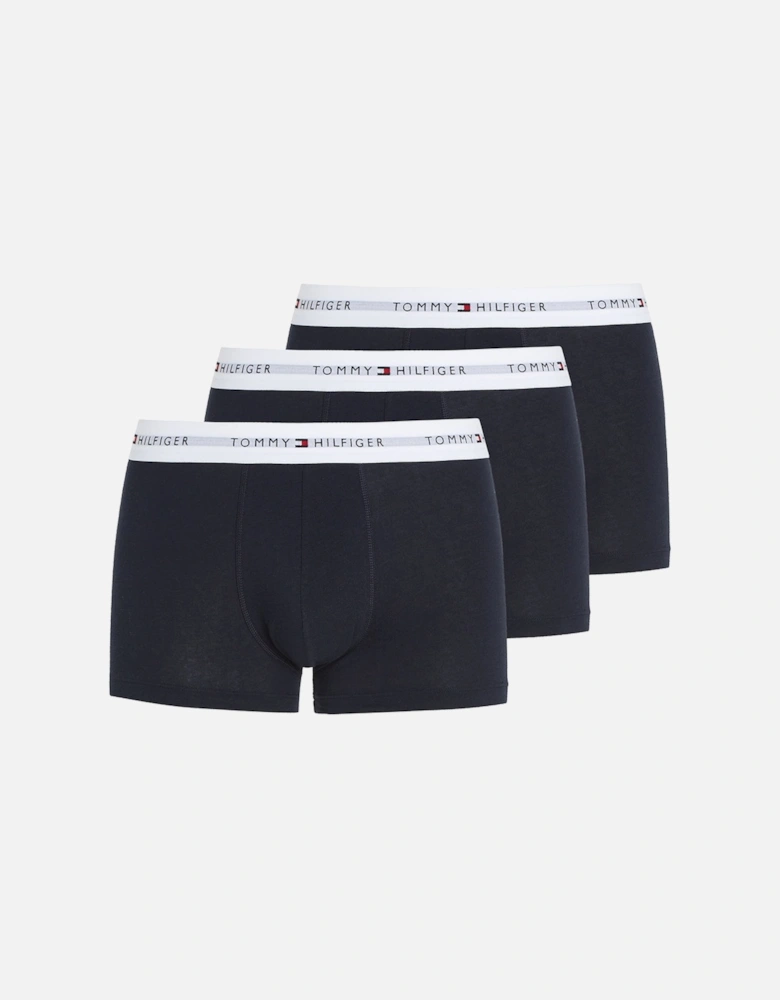 3-Pack Signature Essential Logo Boxer Trunks, Navy