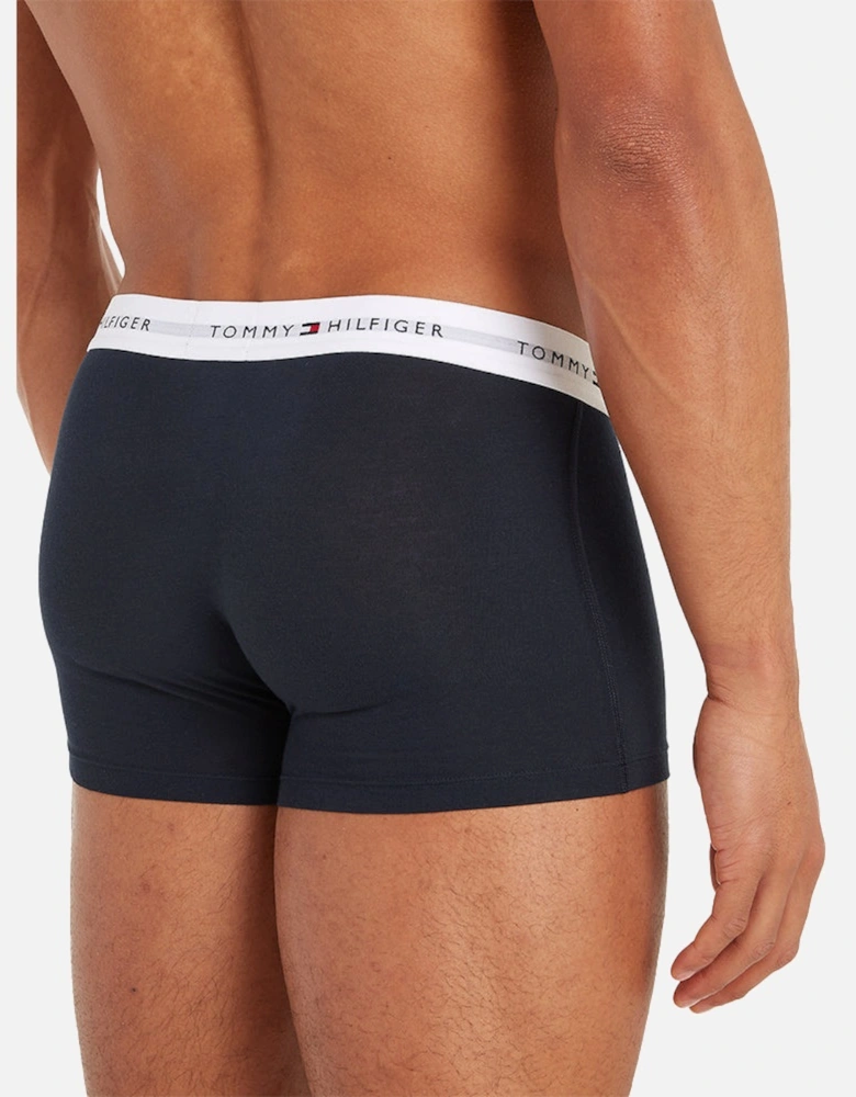 3-Pack Signature Essential Logo Boxer Trunks, Navy