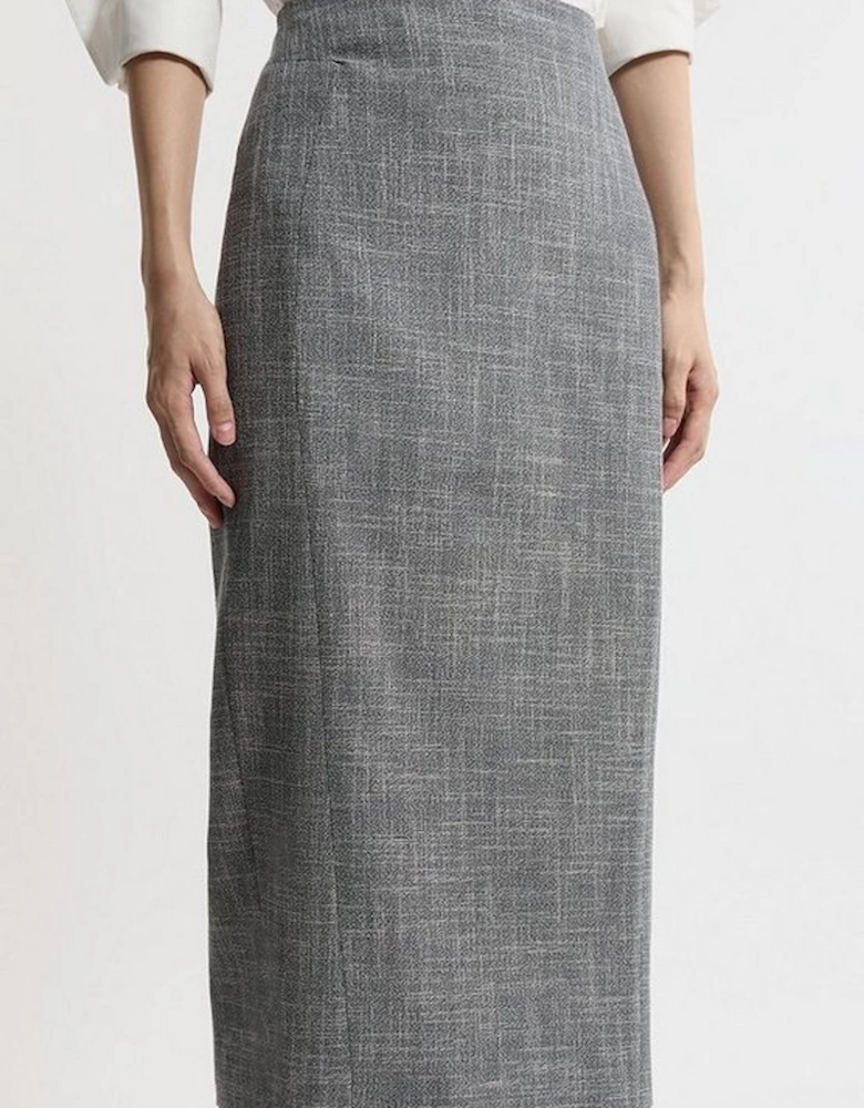 Midi Mono Textured Pencil Skirt
