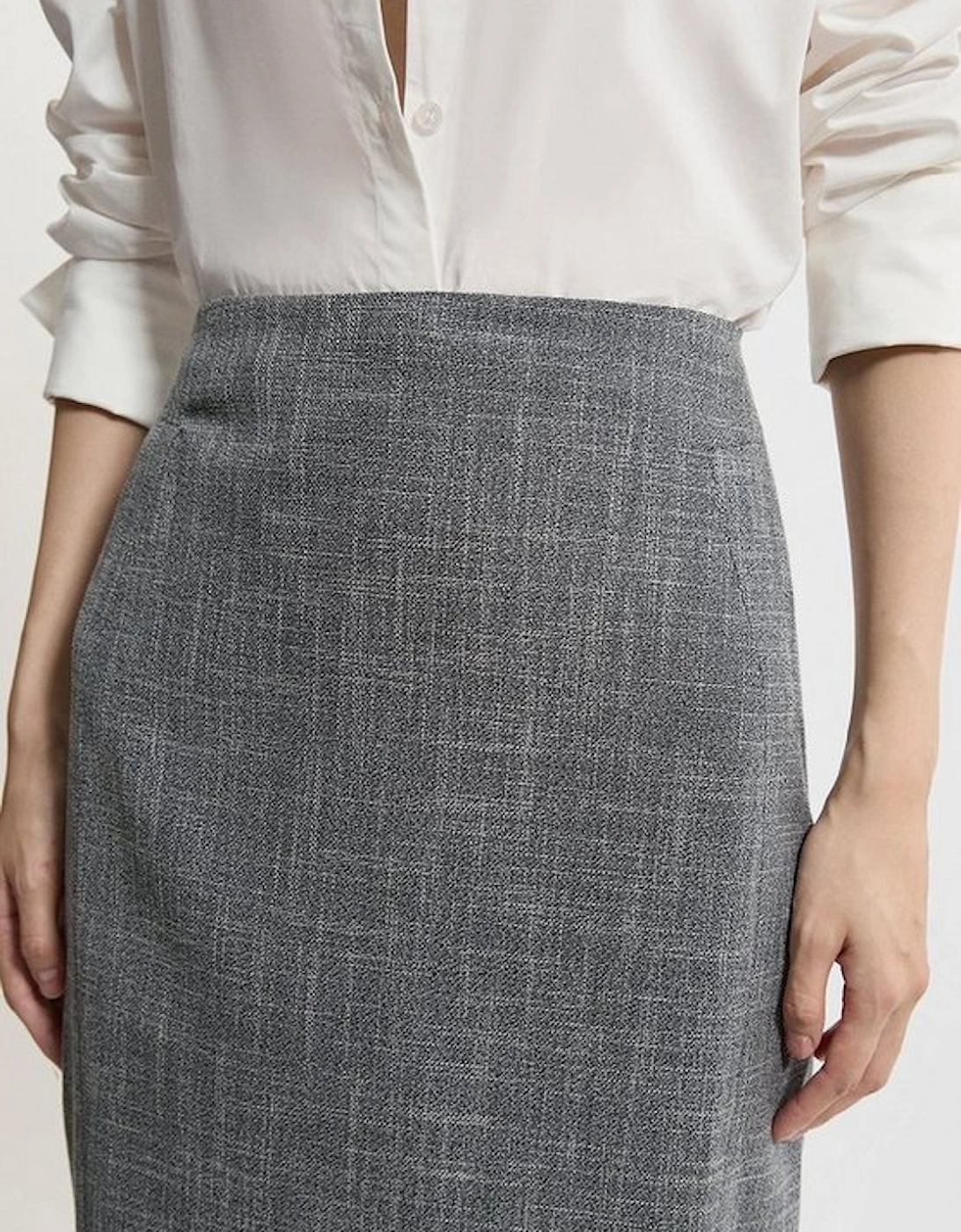Midi Mono Textured Pencil Skirt