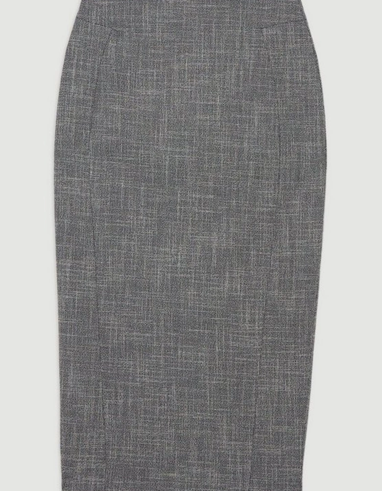 Midi Mono Textured Pencil Skirt