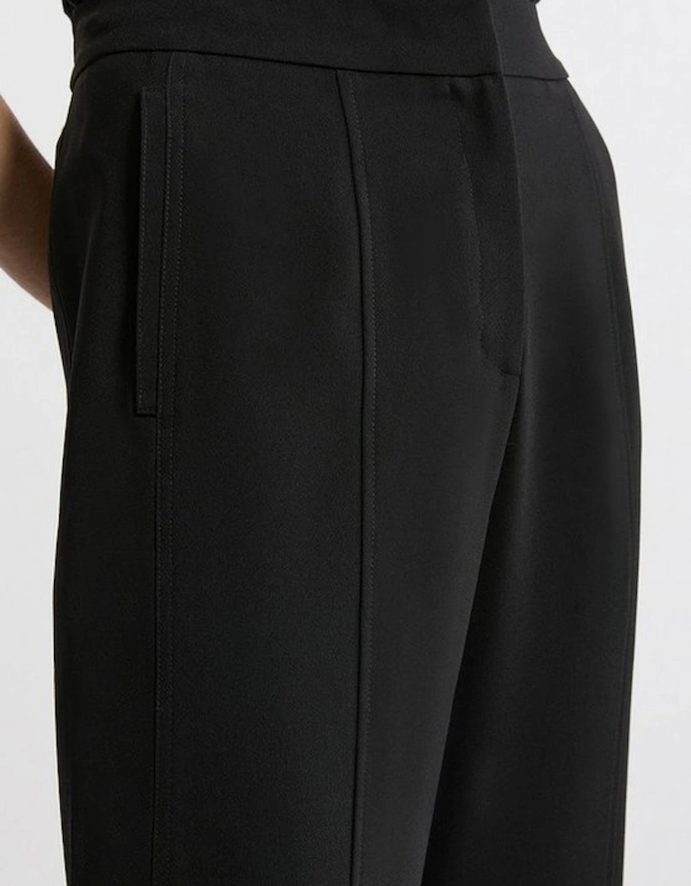 Tailored Crepe Seam Detail Straight Leg Trousers