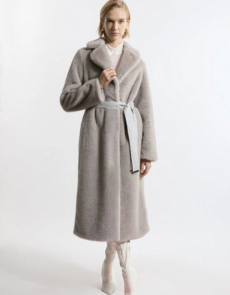 Faux Fur Longline Coat