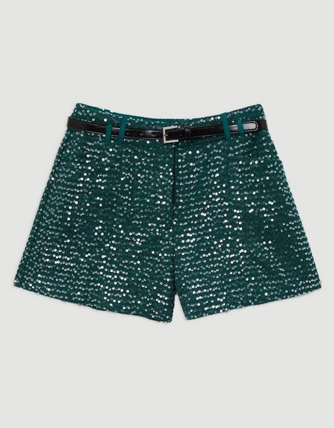 Tailored Sequin Tweed Shorts