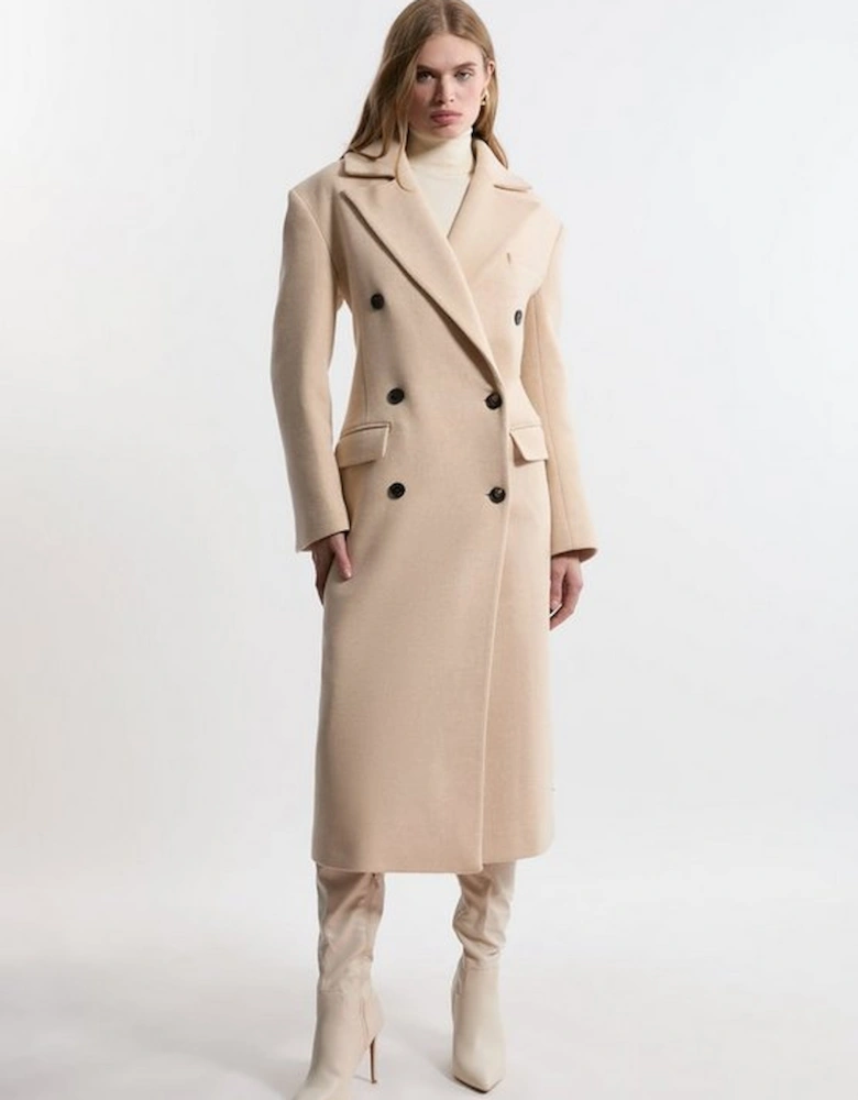 Premium Italian Manteco Wool Strong Shoulder Oversized Midi Coat