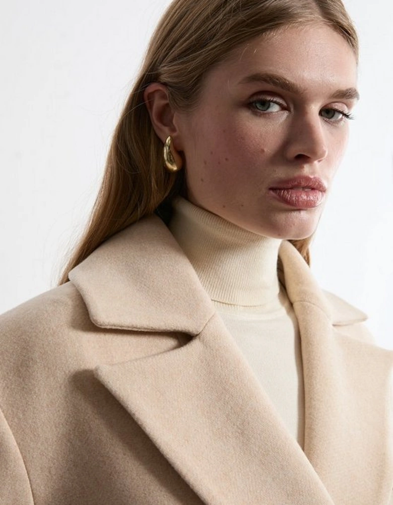 Premium Italian Manteco Wool Strong Shoulder Oversized Midi Coat