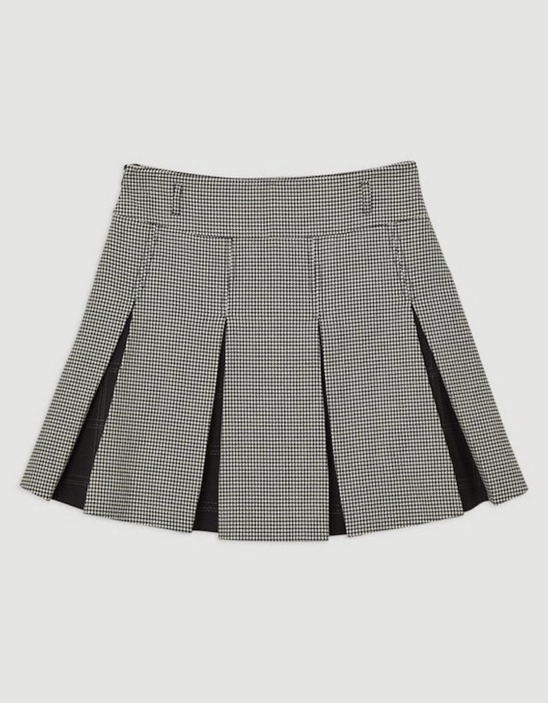 Tailored Check Pleated Mini Skirt