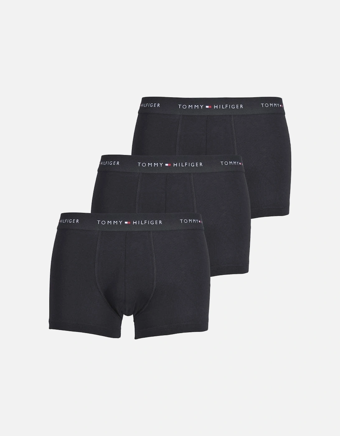 Tommy Hilfiger Men's Black 3-Pack Signature Cotton Boxer Trunks, - : 32/30/31 Small