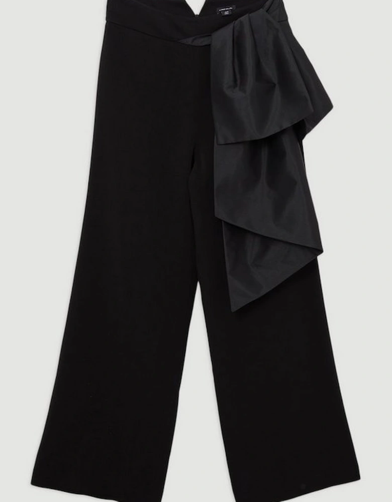 Archive Collection - Bow Detail Crepe Wide Leg Trouser