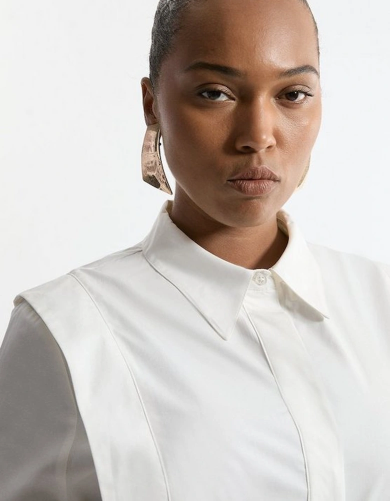 Plus Size Tailored Pin Tuck Waist Shirt