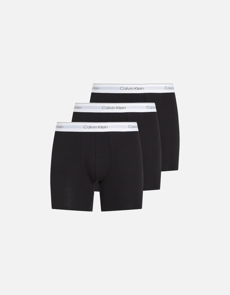 3-Pack Modern Cotton Boxer Briefs, Black