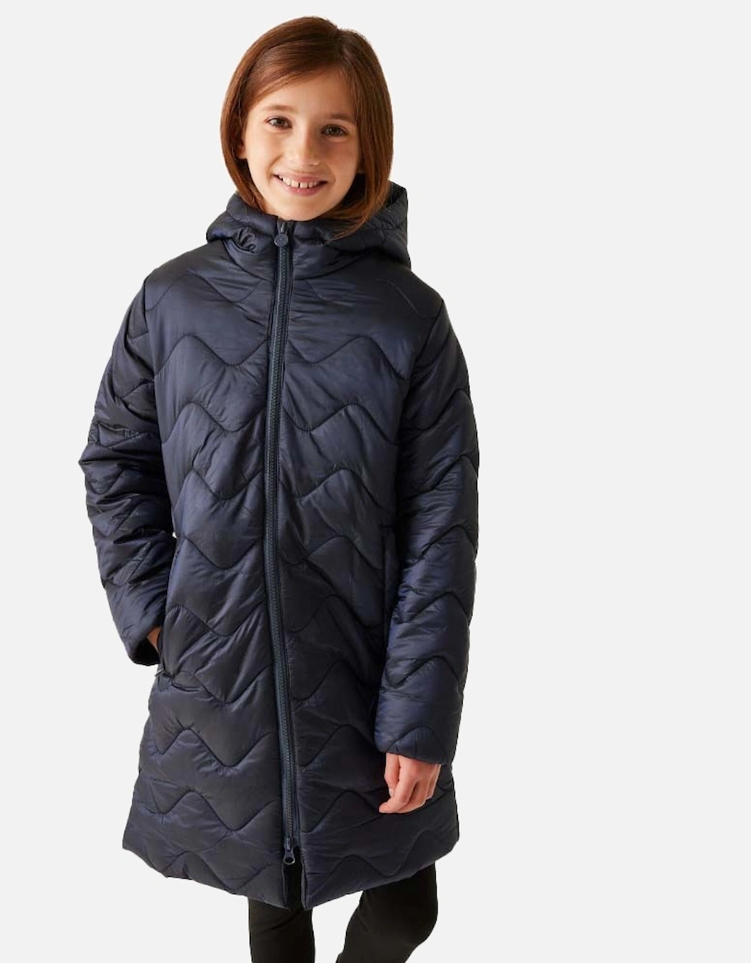 Girls Cambrie Full Zip Longline Padded Coat, 5 of 4