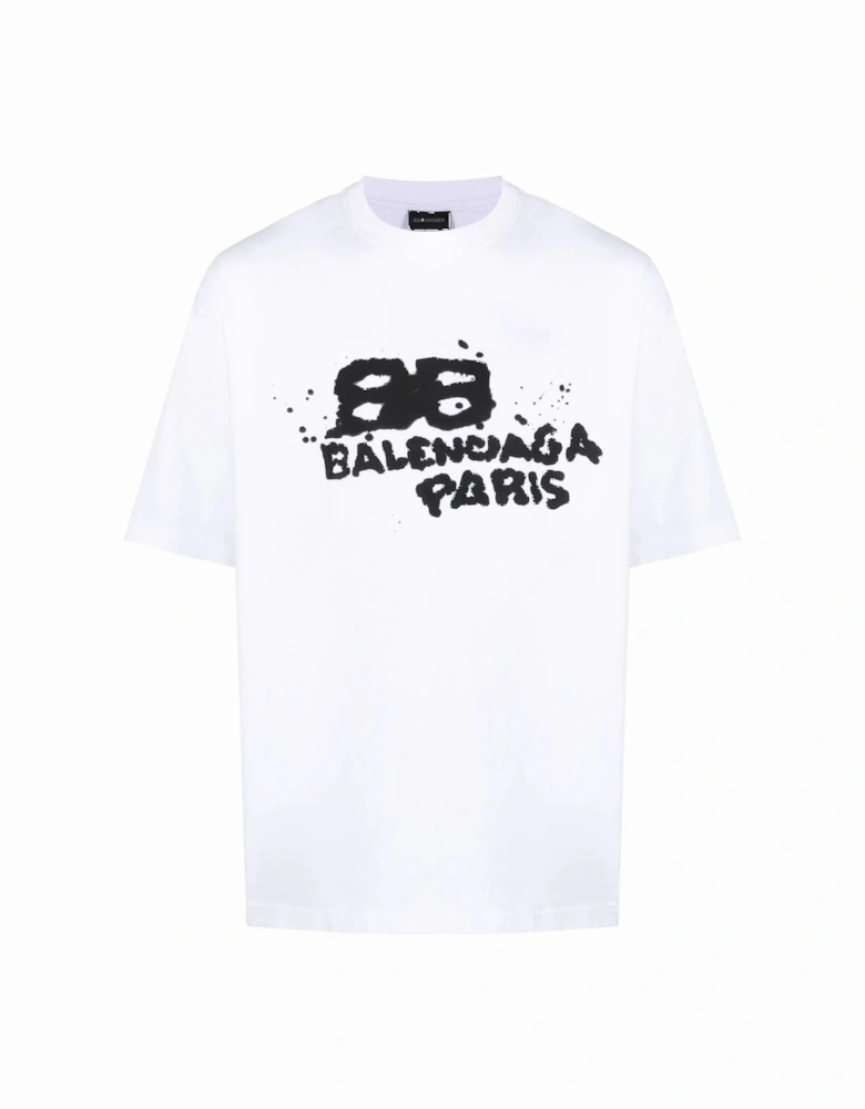 Hand Drawn BB Icon Logo T-Shirt in White