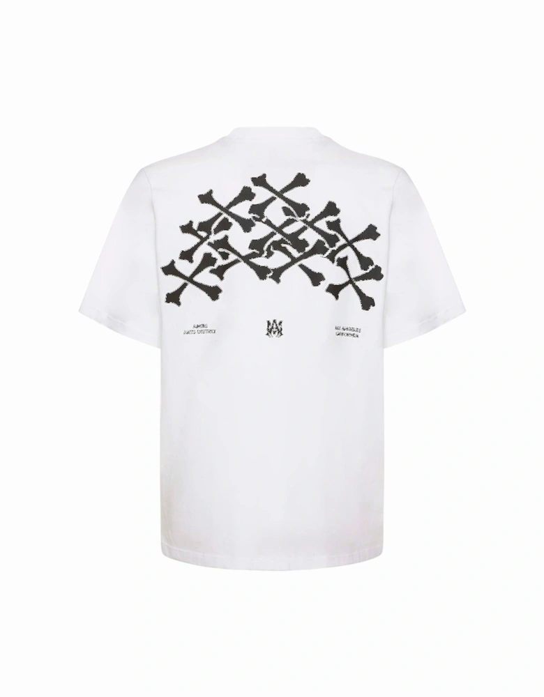 Hollywood Bones Stacked Logo T-Shirt in White