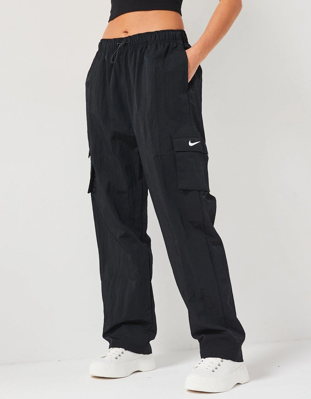 Women's High-Rise Woven Cargo Pants -Black, 5 of 4