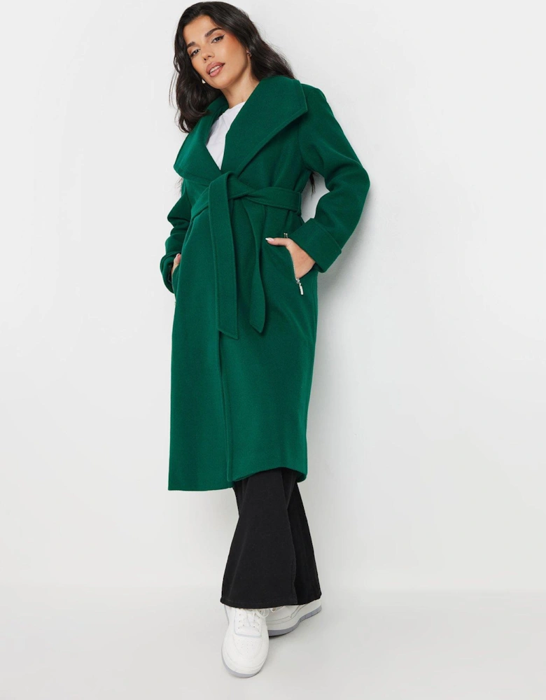 Petite Wrap Belted Coat