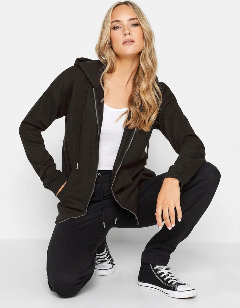 Black Zip Through Hoodie