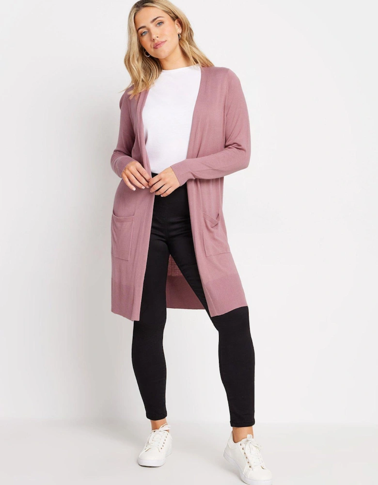 Longline Cardigan - Pink