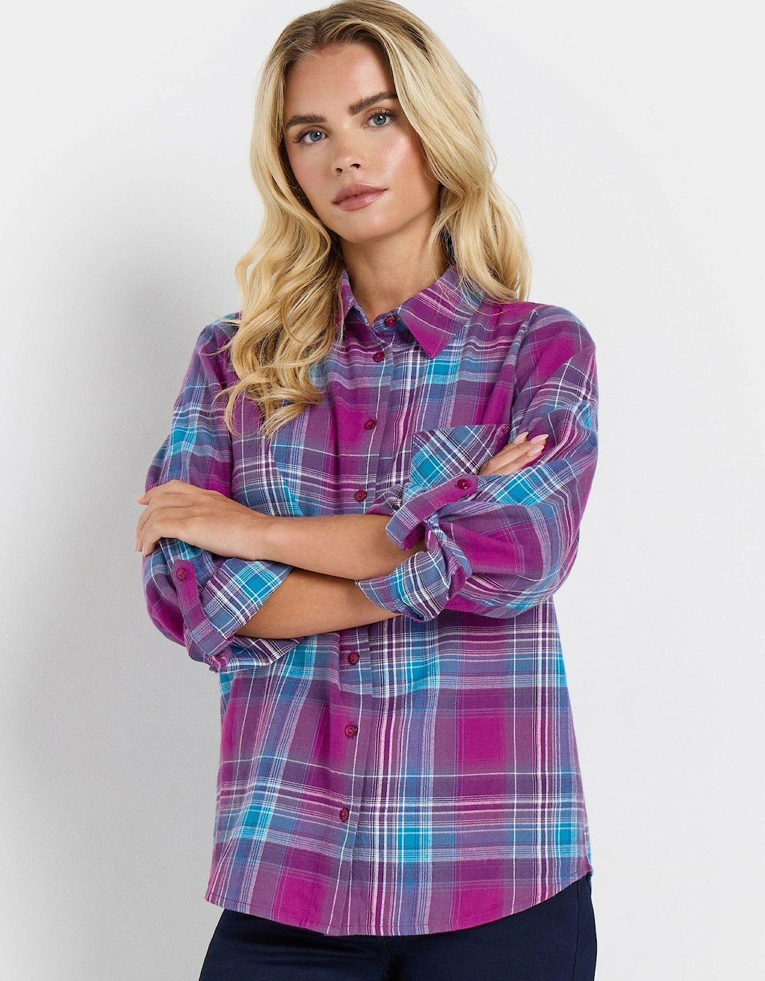 Petite Check Shirt - Purple, 2 of 1