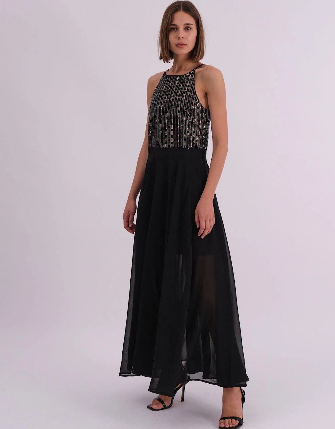 Beaded Bodice Maxi Dress - Black, 2 of 1