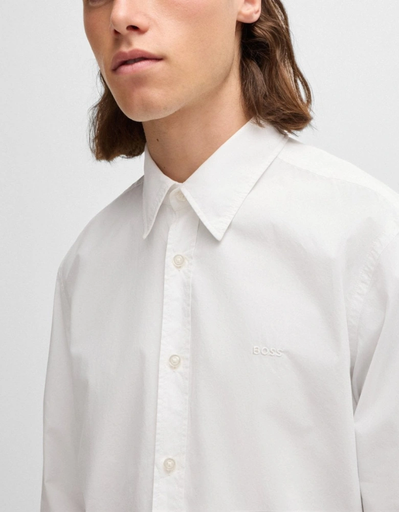 BOSS Orange Relegant 6 Mens Regular-Fit Shirt in Cotton Poplin with Kent Collar