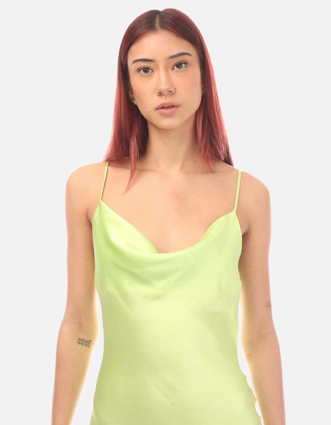 C_Disos Cowl Neck Satin Slip Dress