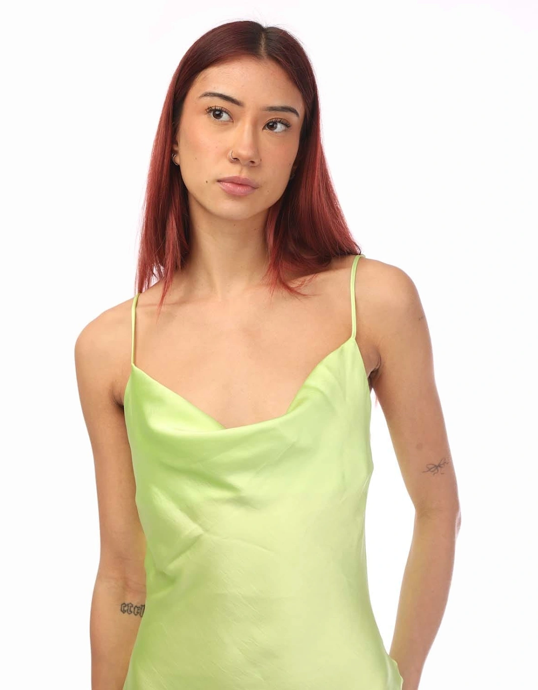 C_Disos Cowl Neck Satin Slip Dress