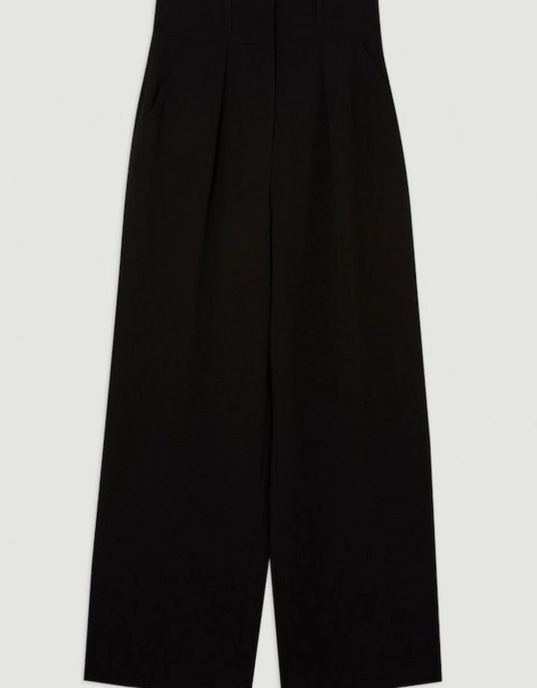 Compact Stretch Essential Tailored High Waist Wide Leg Trouser