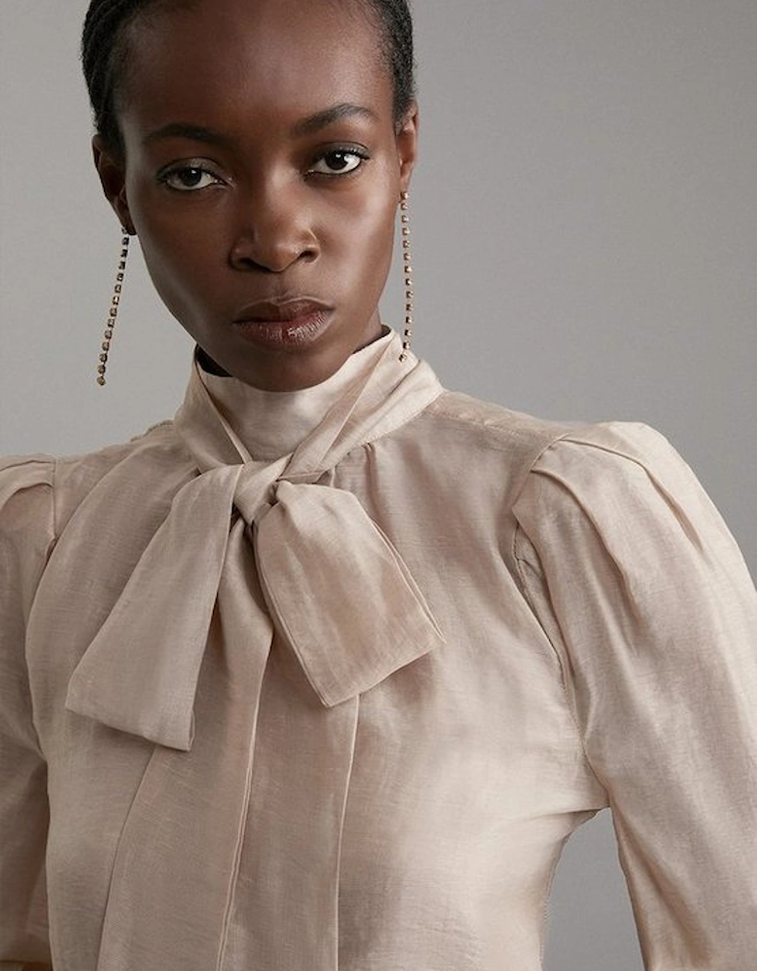 Organdie Woven Pussybow Blouse
