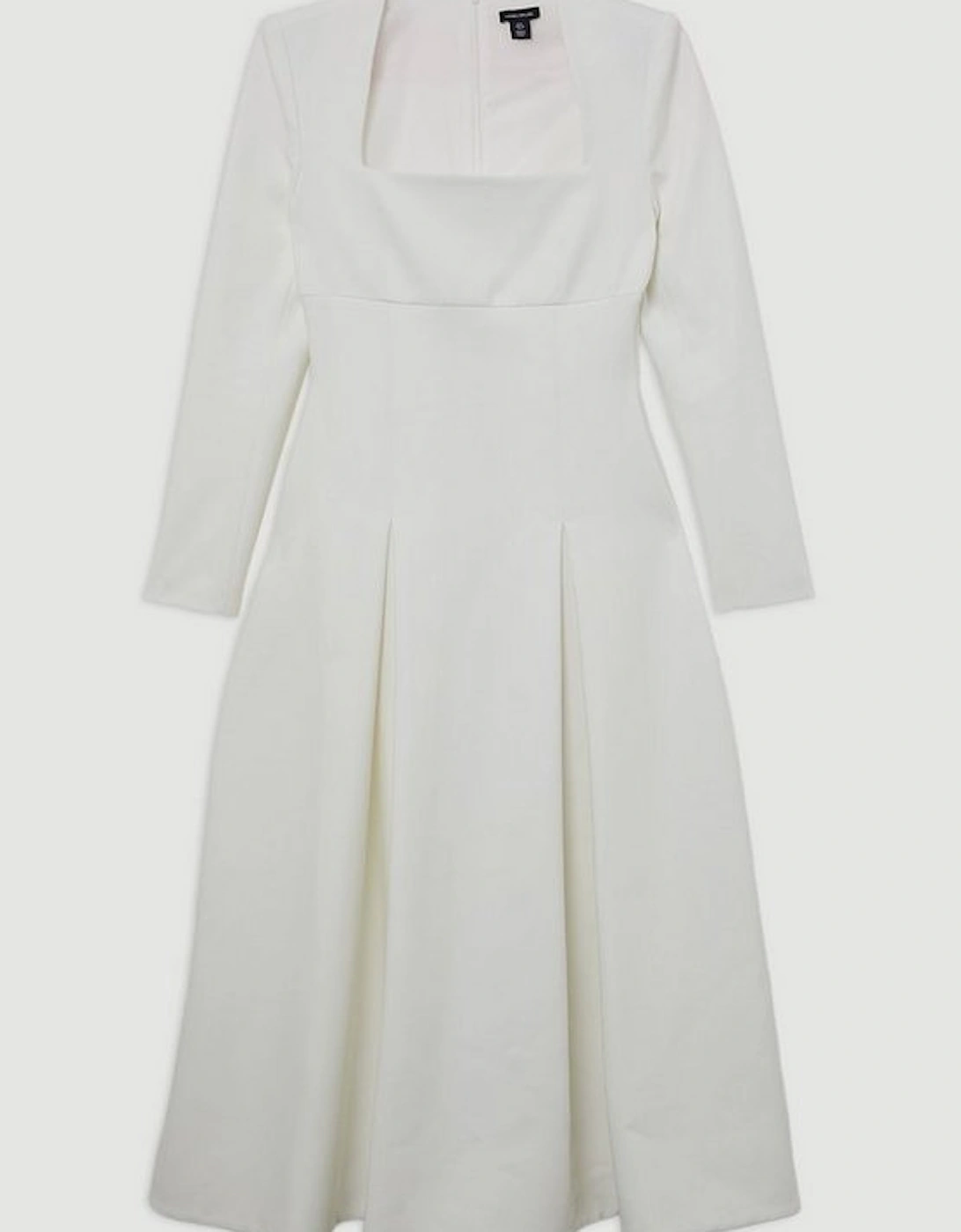 Clean Tailored Sweetheart Neckline Midi Dress