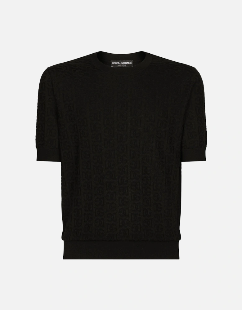 Knitted Short Sleeve Sweater Black