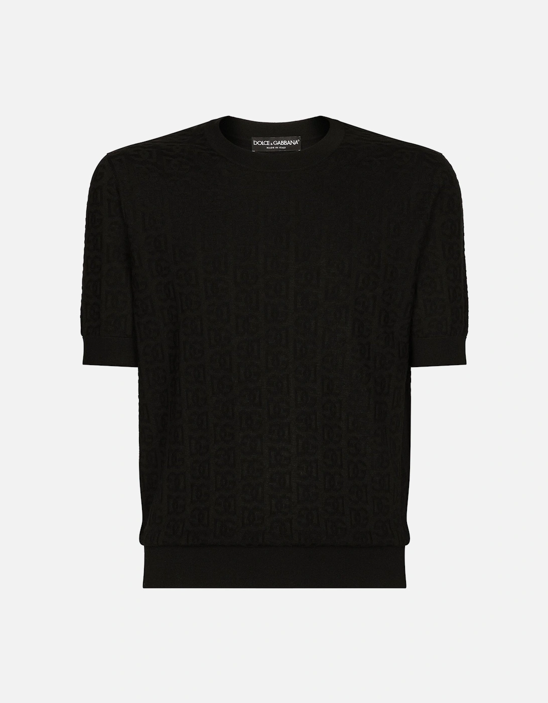 Knitted Short Sleeve Sweater Black, 6 of 5