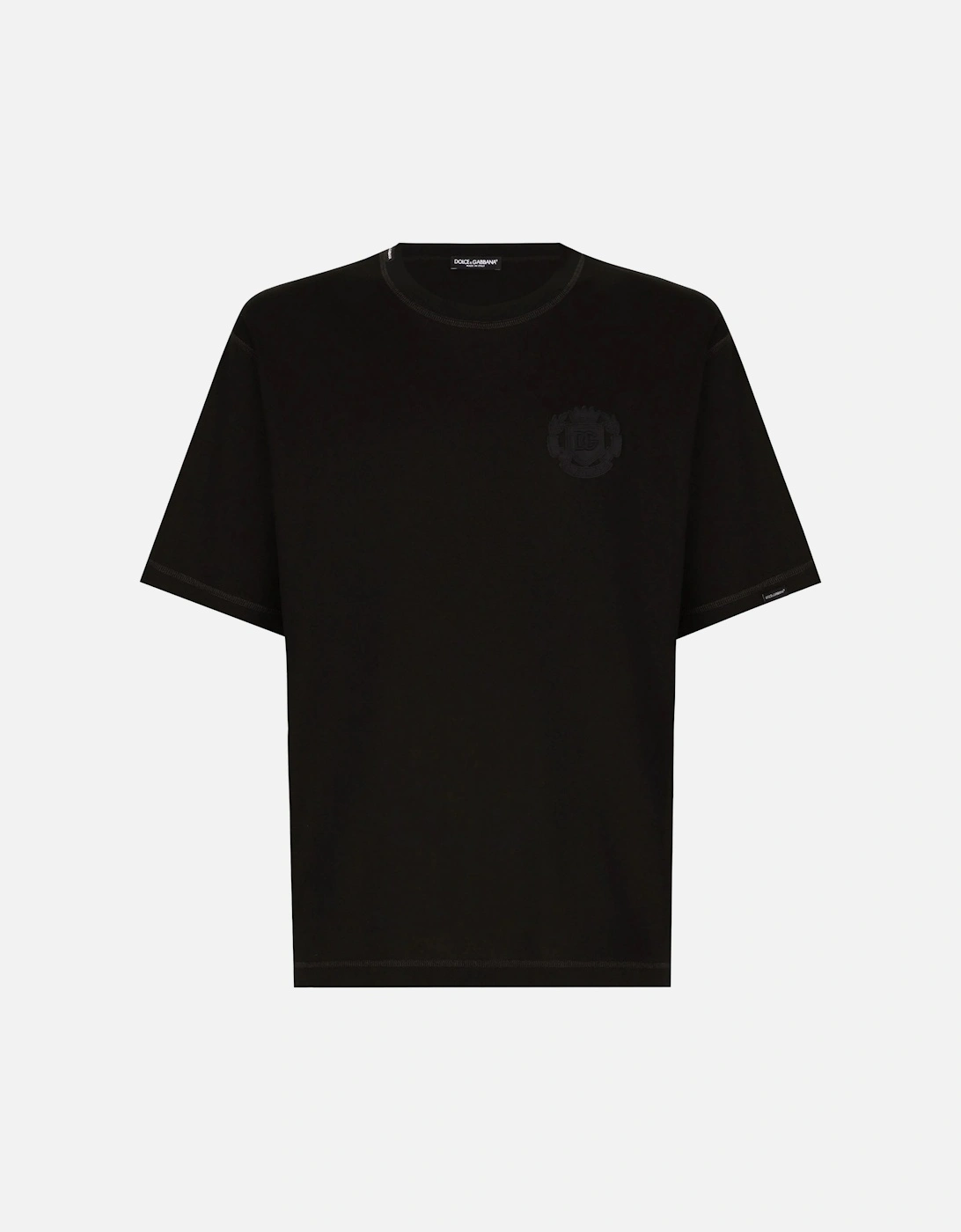 Branded Over Fit Cotton T-shirt Black, 3 of 2