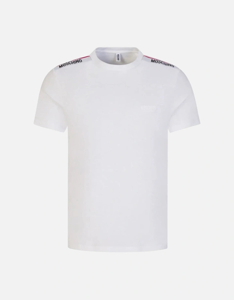 Taped Shoulder Logo White T-Shirt